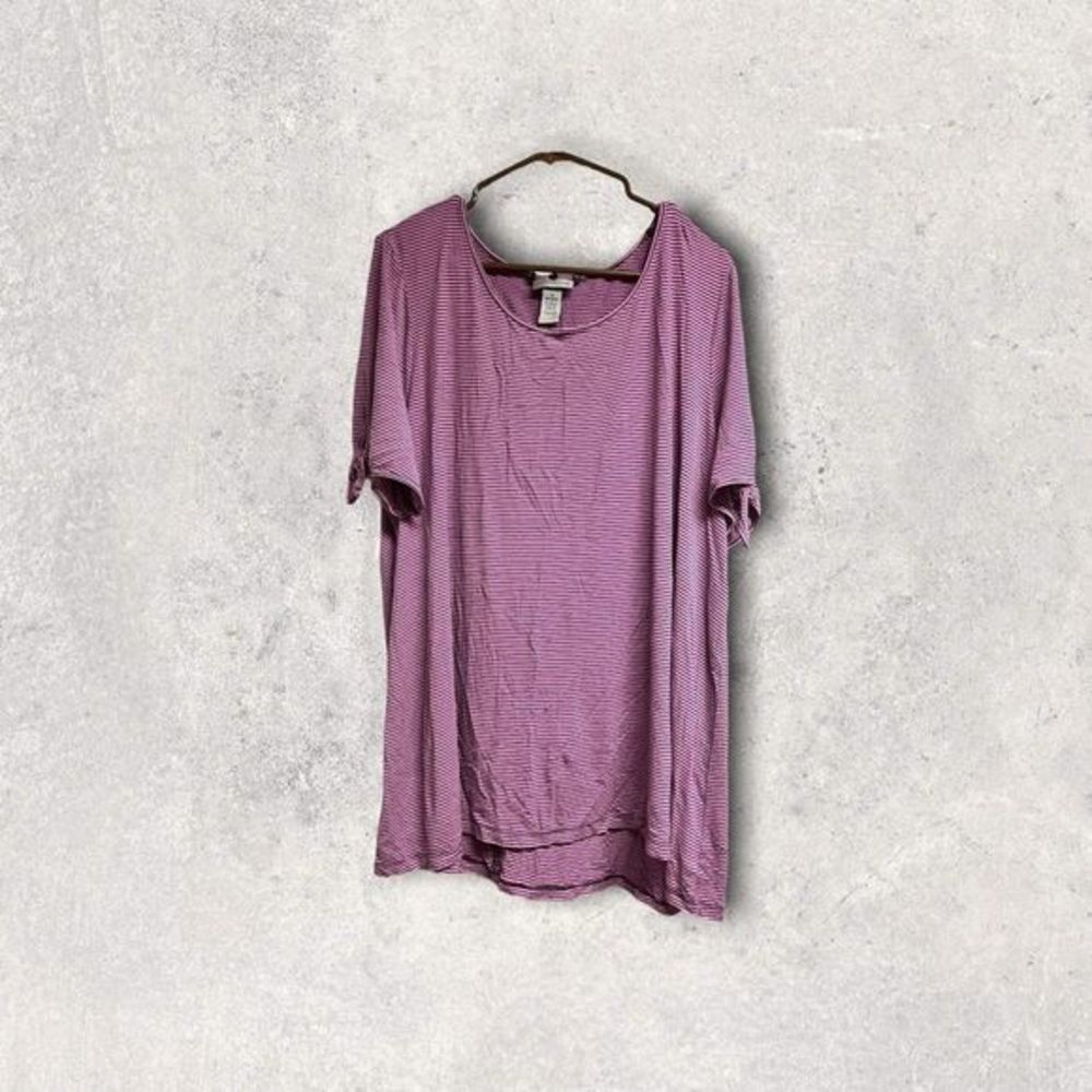Catherine’s plus size 1X purple with black stripes shirt